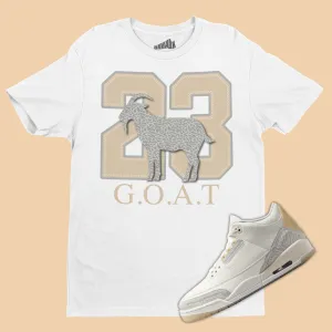 23 GOAT T-Shirt Matching Air Jordan 3 Craft Ivory