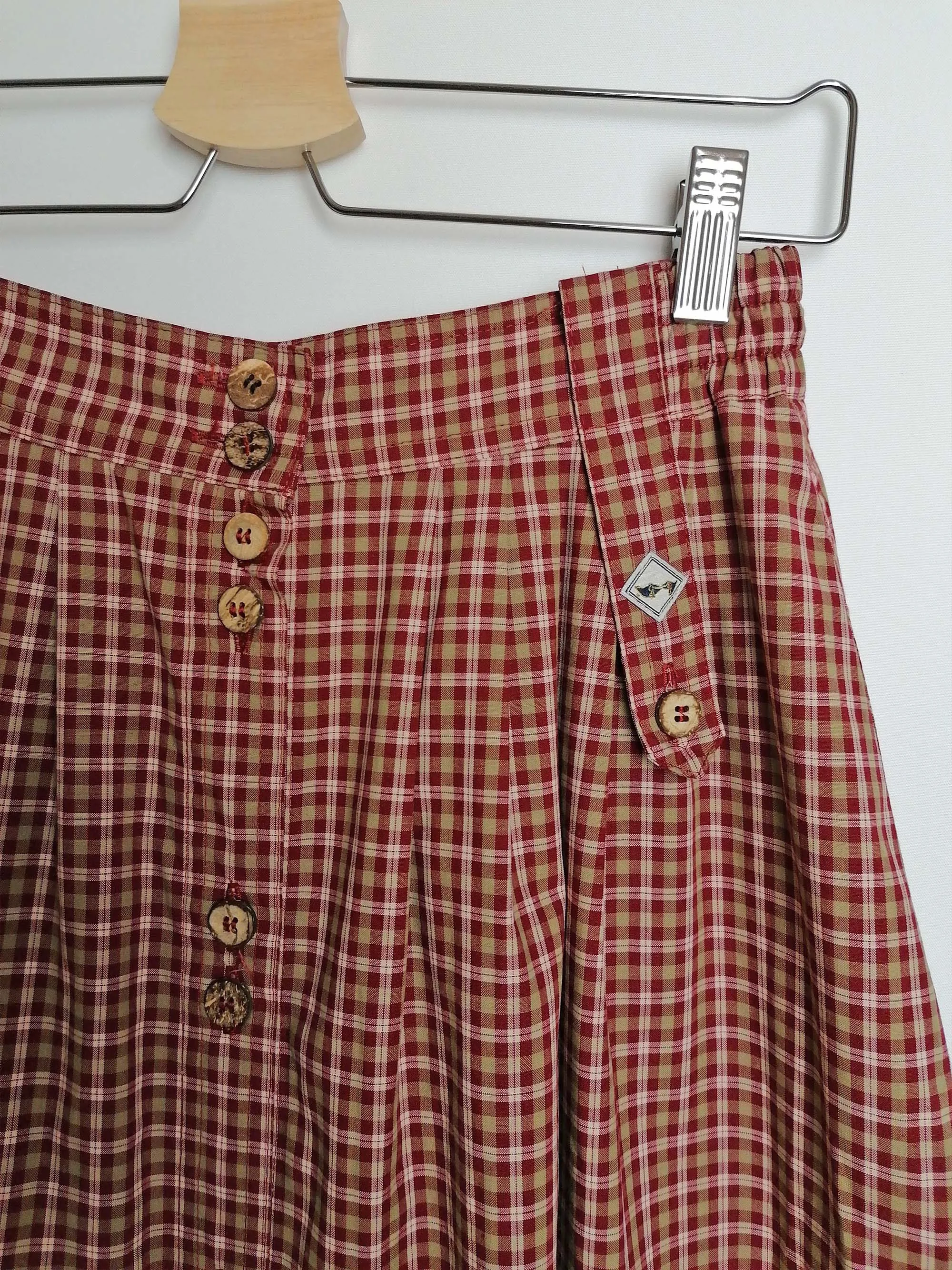 90's BEEQ High Waist Prairie Skirt Gingham Print - size S-M