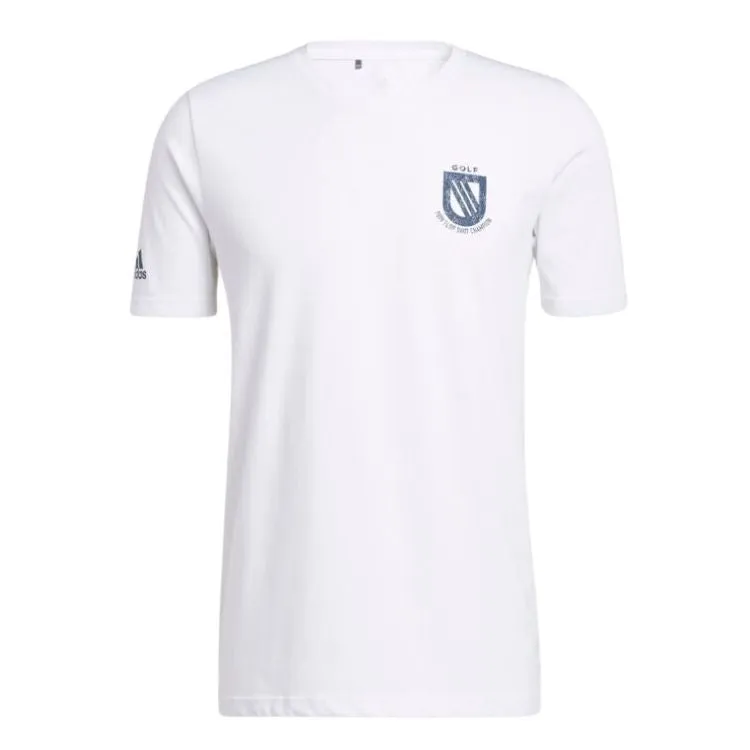 Adidas Mens Golf Champion White T-Shirt - Stylish Performance Activewear