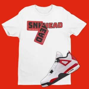 Air Jordan 4 Red Cement Sneaker Sticker Matching T-Shirt