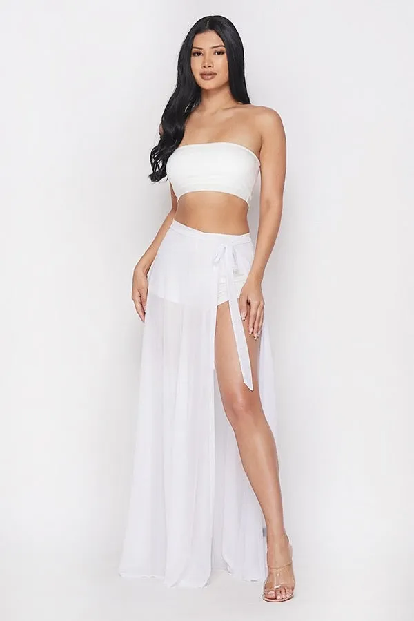 Amora Cover Up Skirt - White