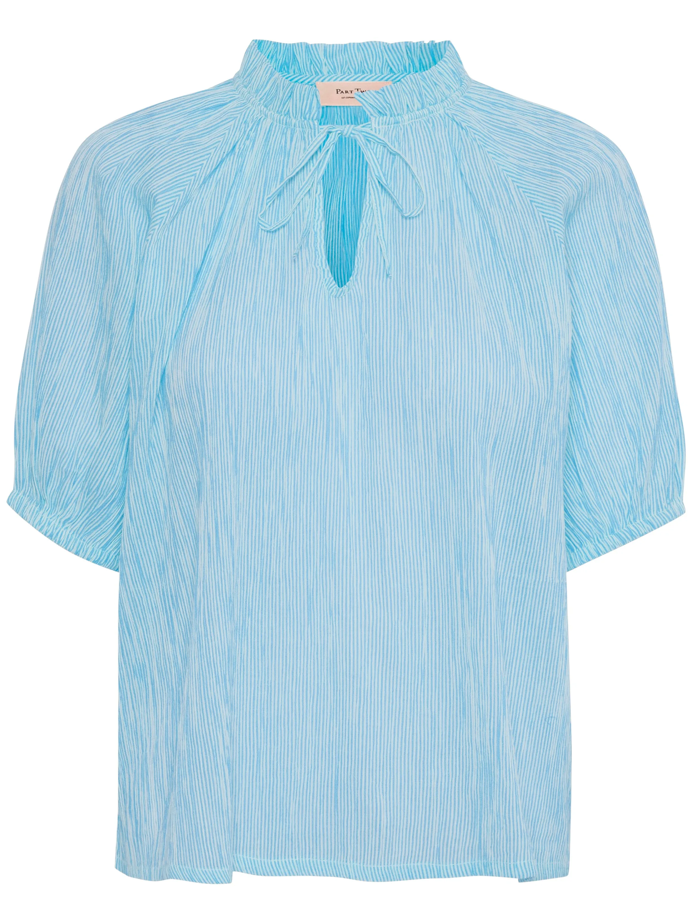 Blusenshirt April PW azurblau gestreift