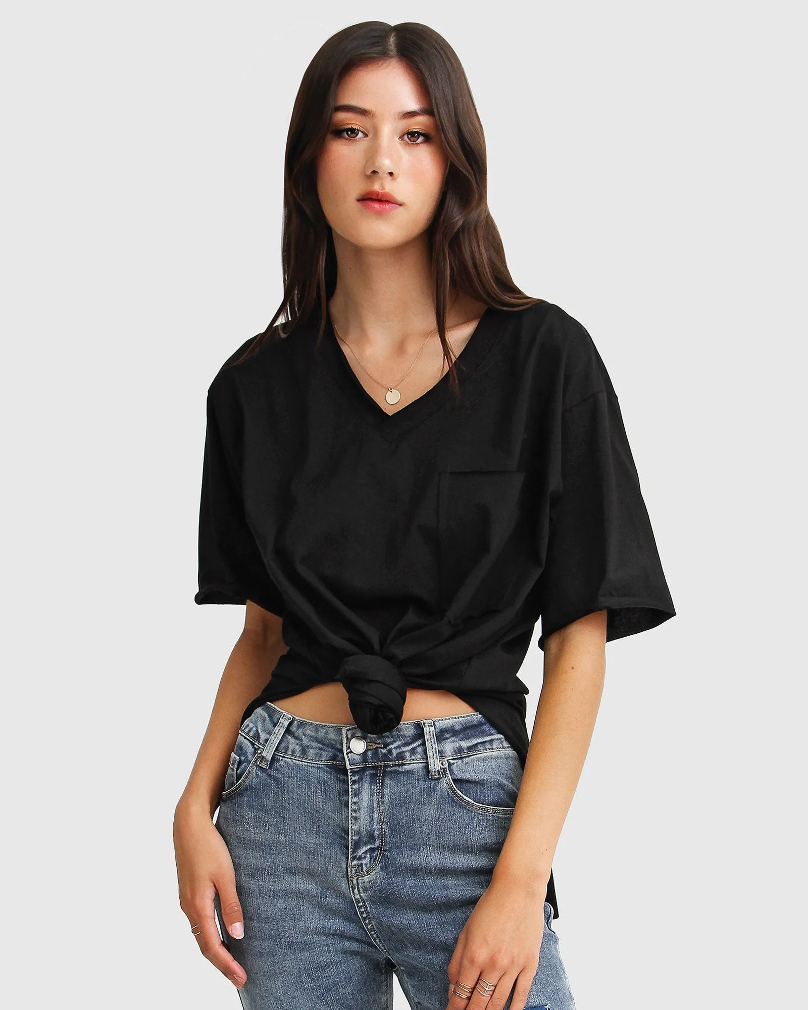 Brave Soul Oversized T-Shirt - Black