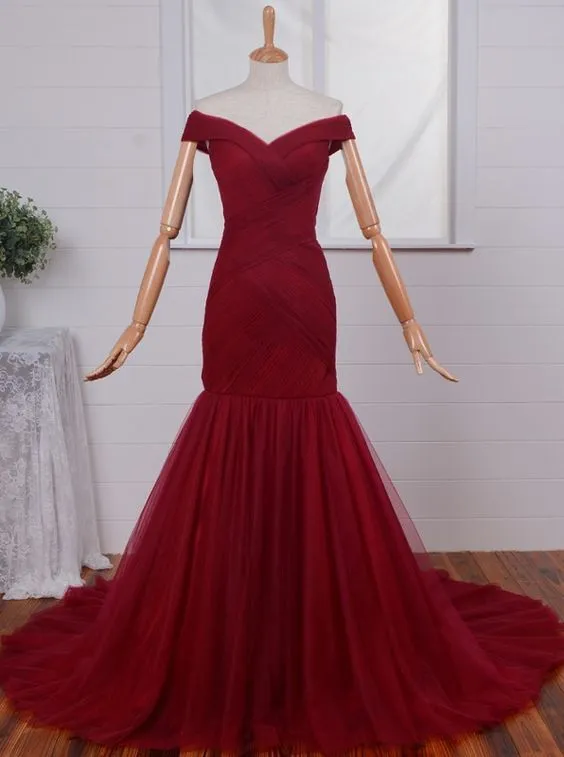 Burgundy Prom Dress Long, Evening Dress ,Winter Formal Dress, Pageant Dance Dresses, Graduation School Party Gown, PC0219