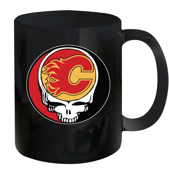 Calgary Flames Grateful Dead Steal Your Face Hockey NHL Ceramic Mug 11oz