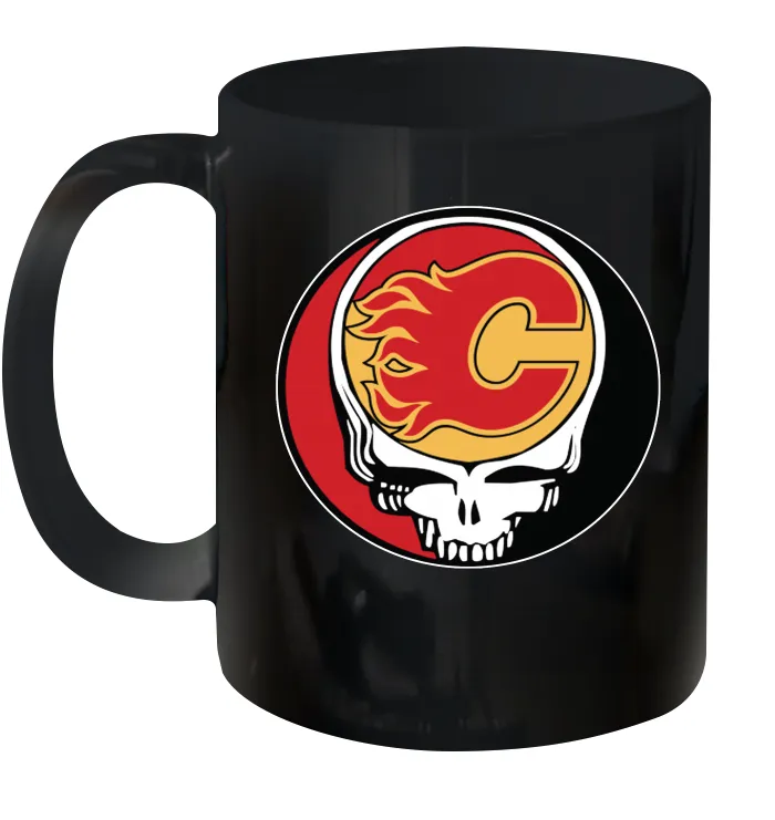 Calgary Flames Grateful Dead Steal Your Face Hockey NHL Ceramic Mug 11oz