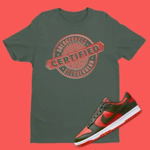 Certified Sneakerhead Shirt Matching Dunk Low Mystic Red