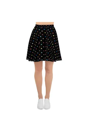 Colorful Polka Dot Skater Skirt