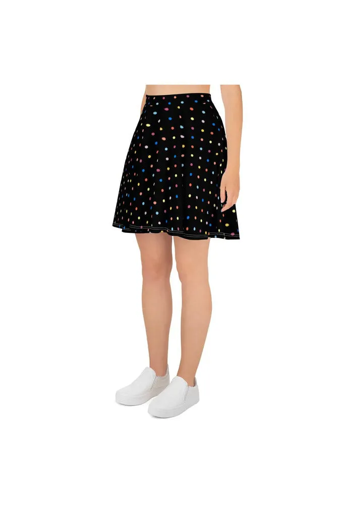 Colorful Polka Dot Skater Skirt