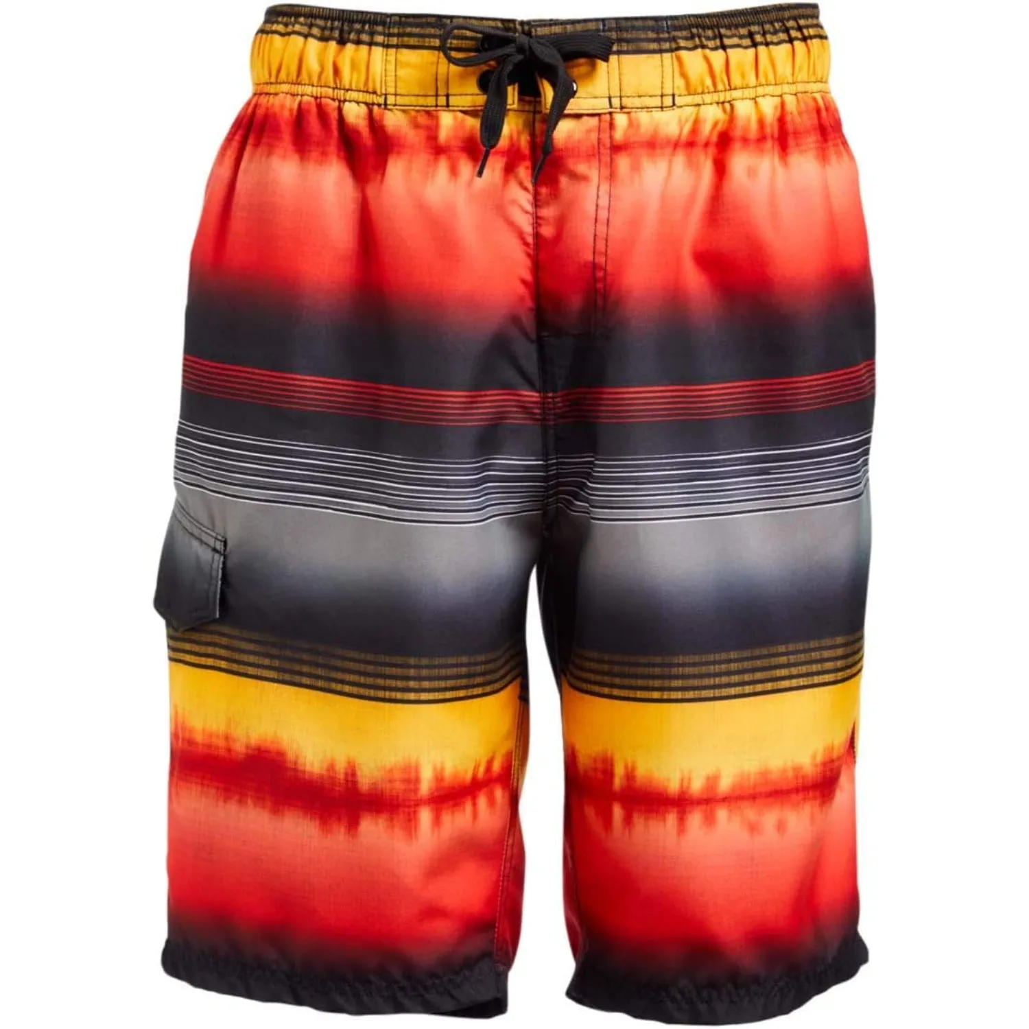 Drawstring Side Pockets Swim Trunks