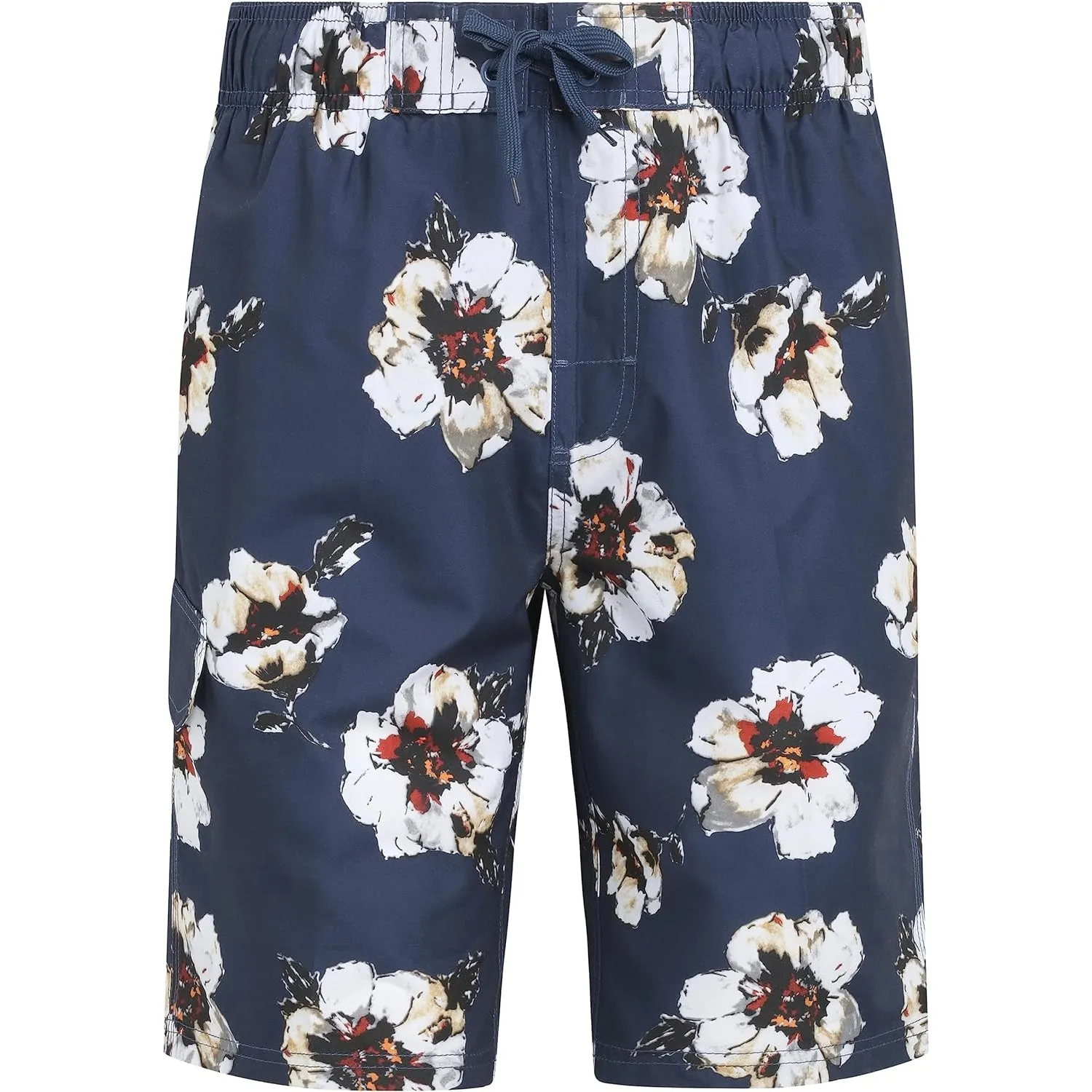 Drawstring Side Pockets Swim Trunks