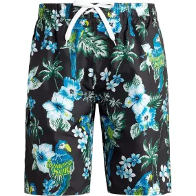 Drawstring Side Pockets Swim Trunks