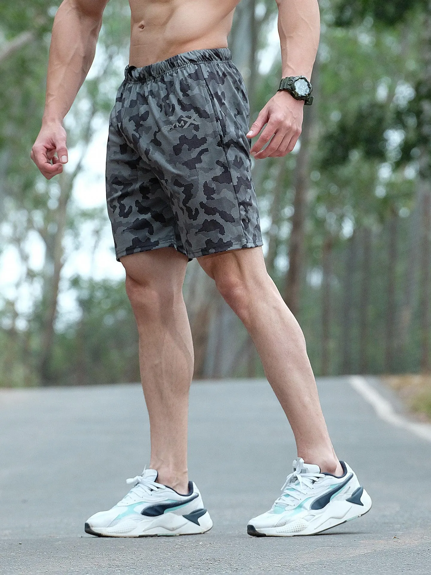 Freeze Grey Camo GymX Shorts- Sale