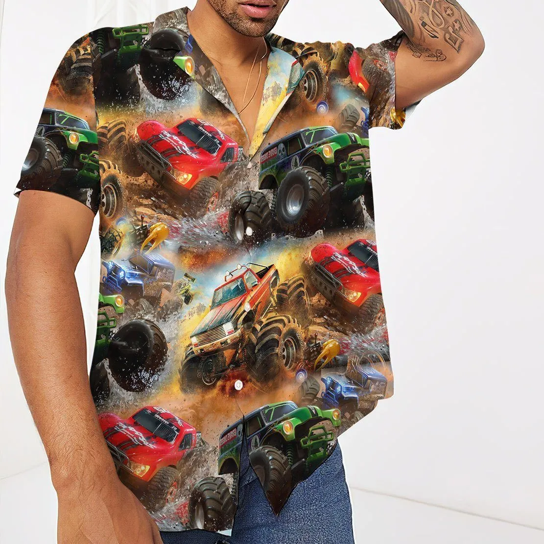 Gearhuman 3D Monster Truck Hawaii Shirt