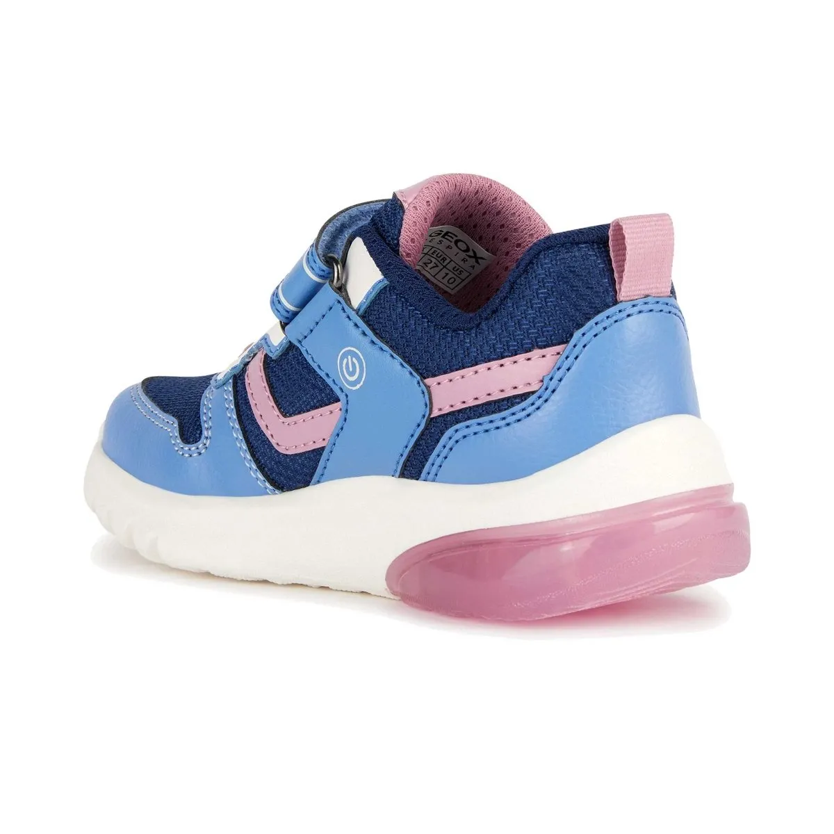 Geox Girl's (Sizes 28-32) Ciberdon Navy/Pink Lite Up