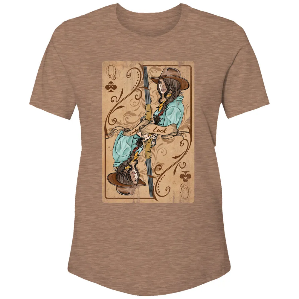 HOOEY LADY LUCK LIGHT BROWN T-SHIRT