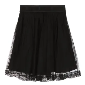 Lace Trim Tulle Skirt