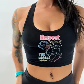 Ladies "Respect the Locals" Racerback Crop Tank