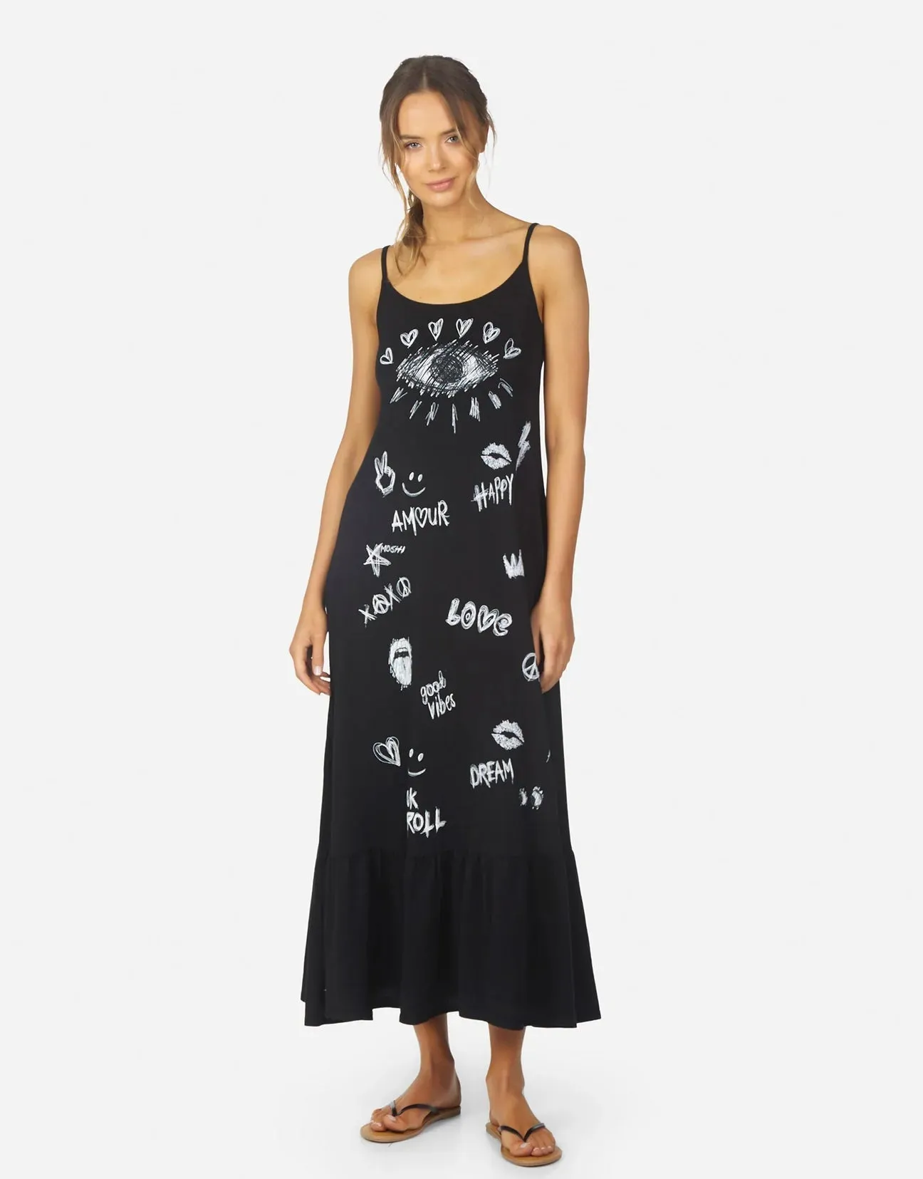 Lauren Moshi Beatrix Doodle Elements Maxi Dress