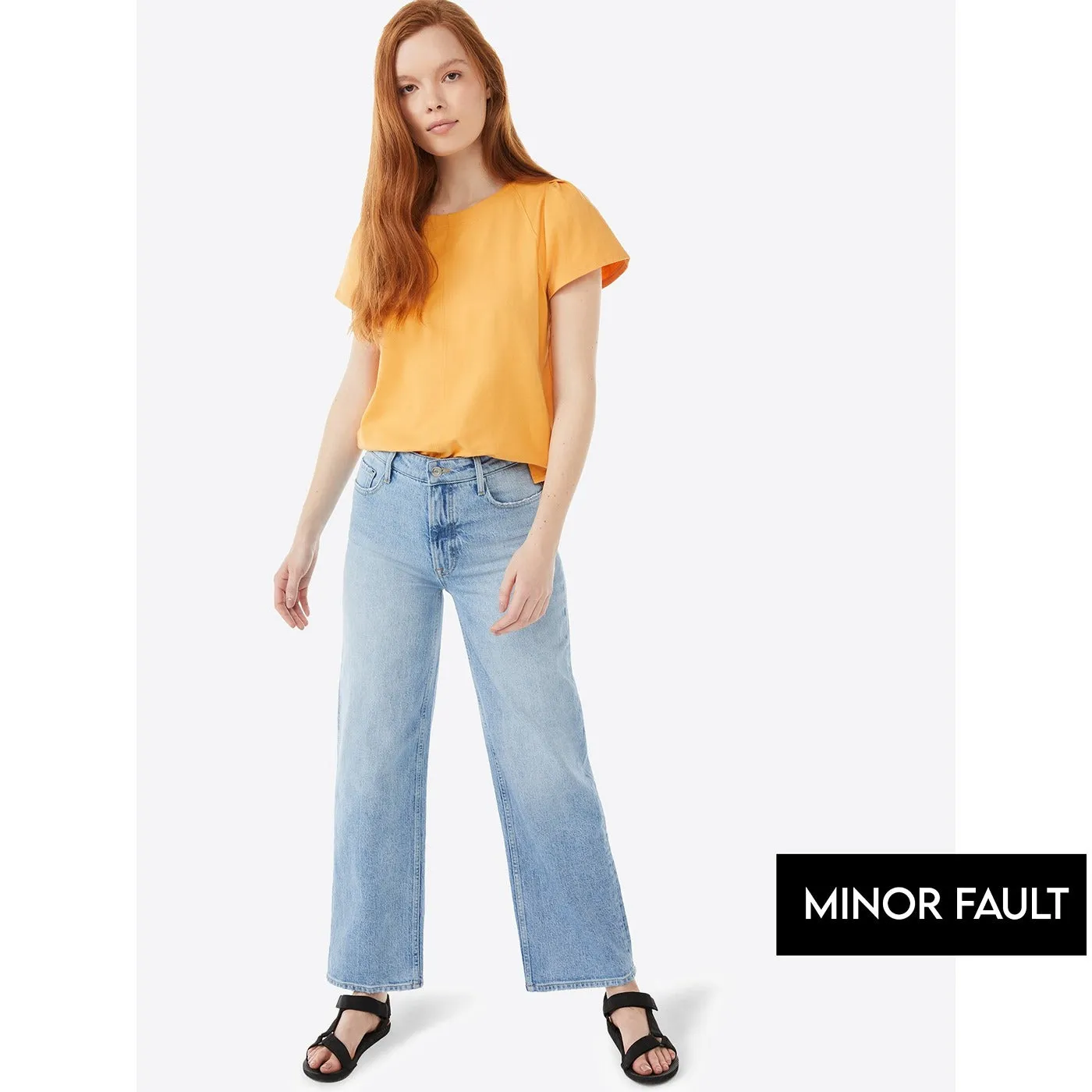 (Minor Fault) Wide Cropped Straight Jeans