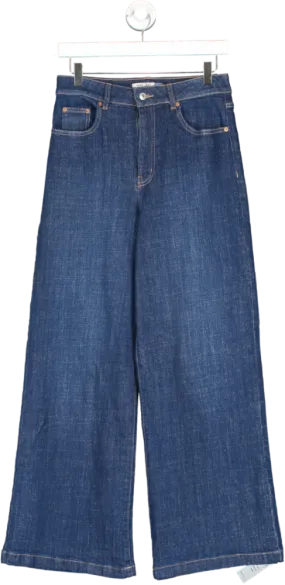 Next Blue Wide Leg High Rise Jeans (short) UK 10