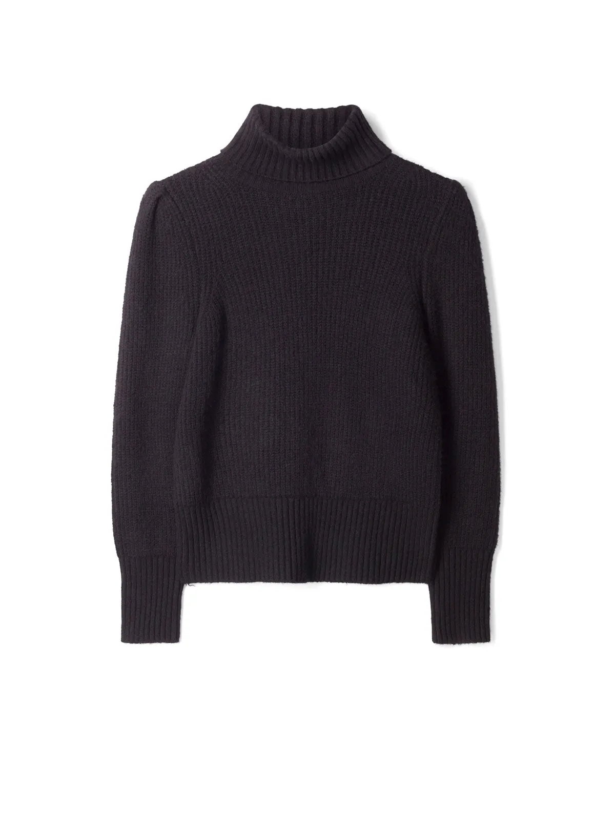 Nova Organic Cotton Roll Neck Jumper - Black