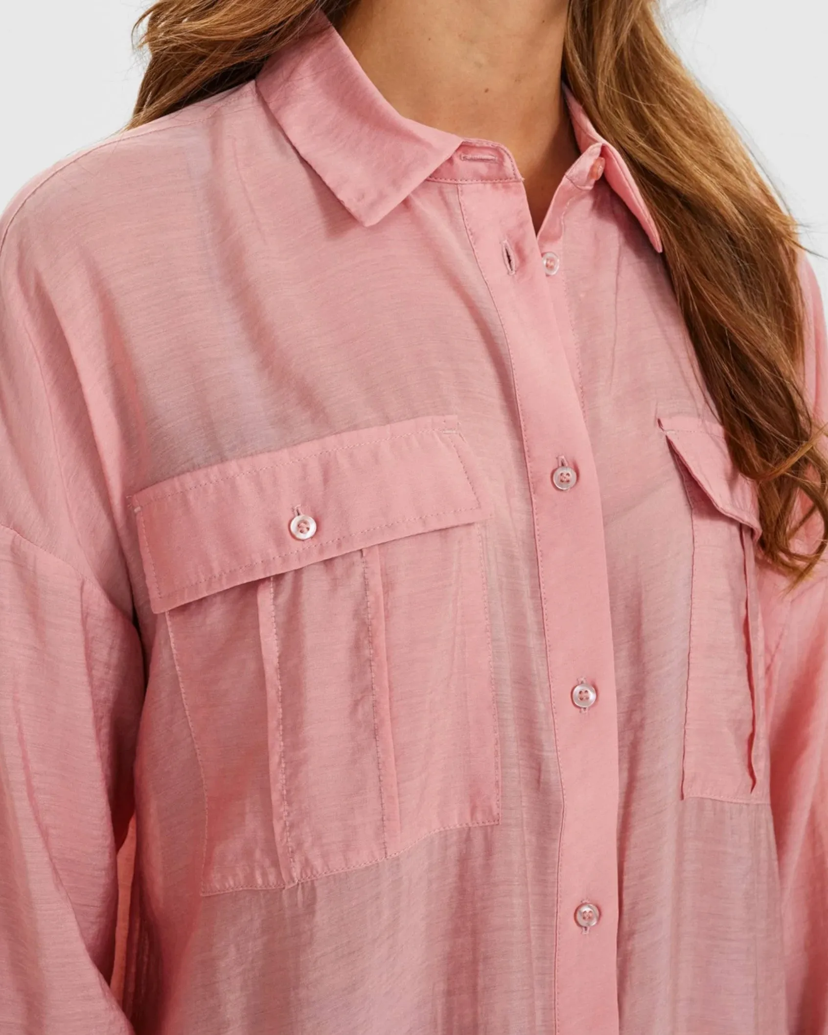 Numph Nuelinam Sheer Shirt Rose PInk