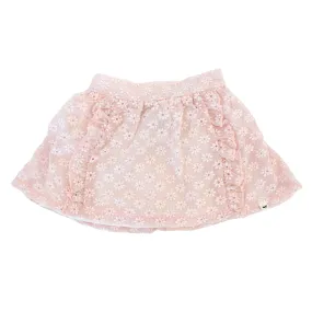 oh baby! Millie Skirt - Embroidered Daisies - Pale Pink