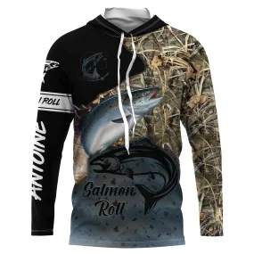 Pêche du Saumon, Cadeau Personnalisé Pêcheur, T-shirt All-Over Anti-UV, Camouflage - CTS30062231