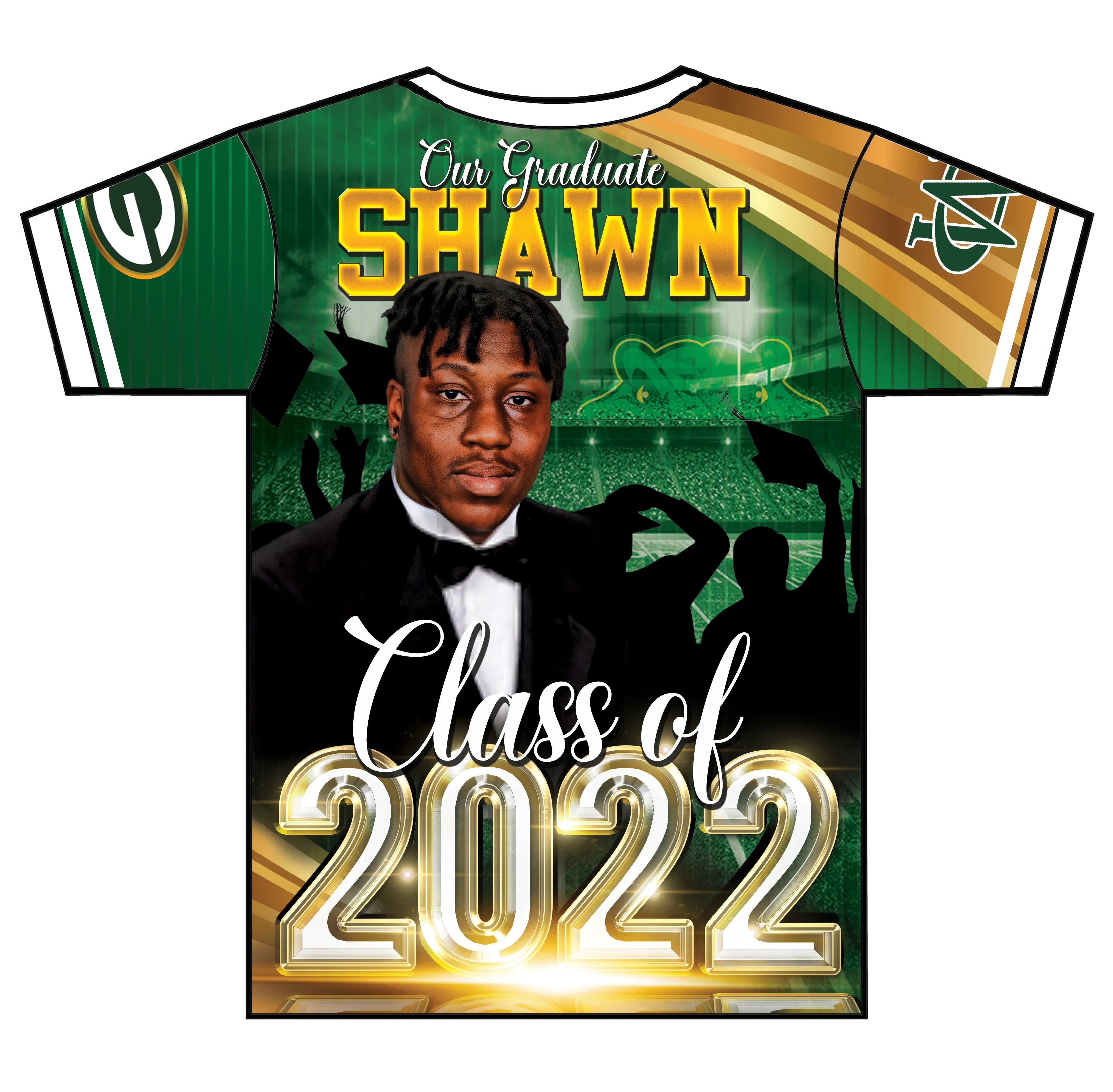 "Shawn Norton" Custom Designed Graduation 3D shirt