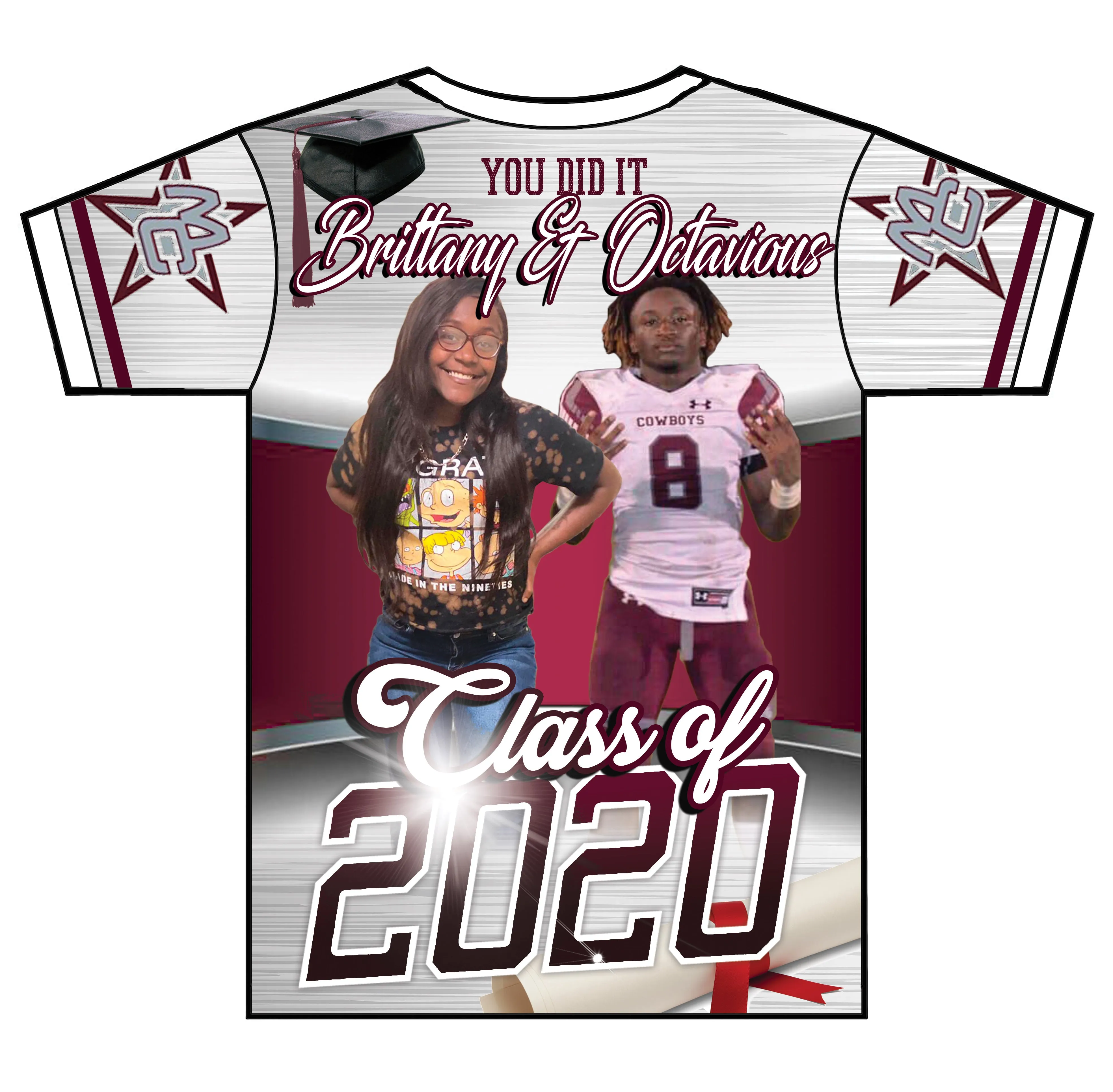 "Two of Us" Custom Designed Graduation 3D shirt