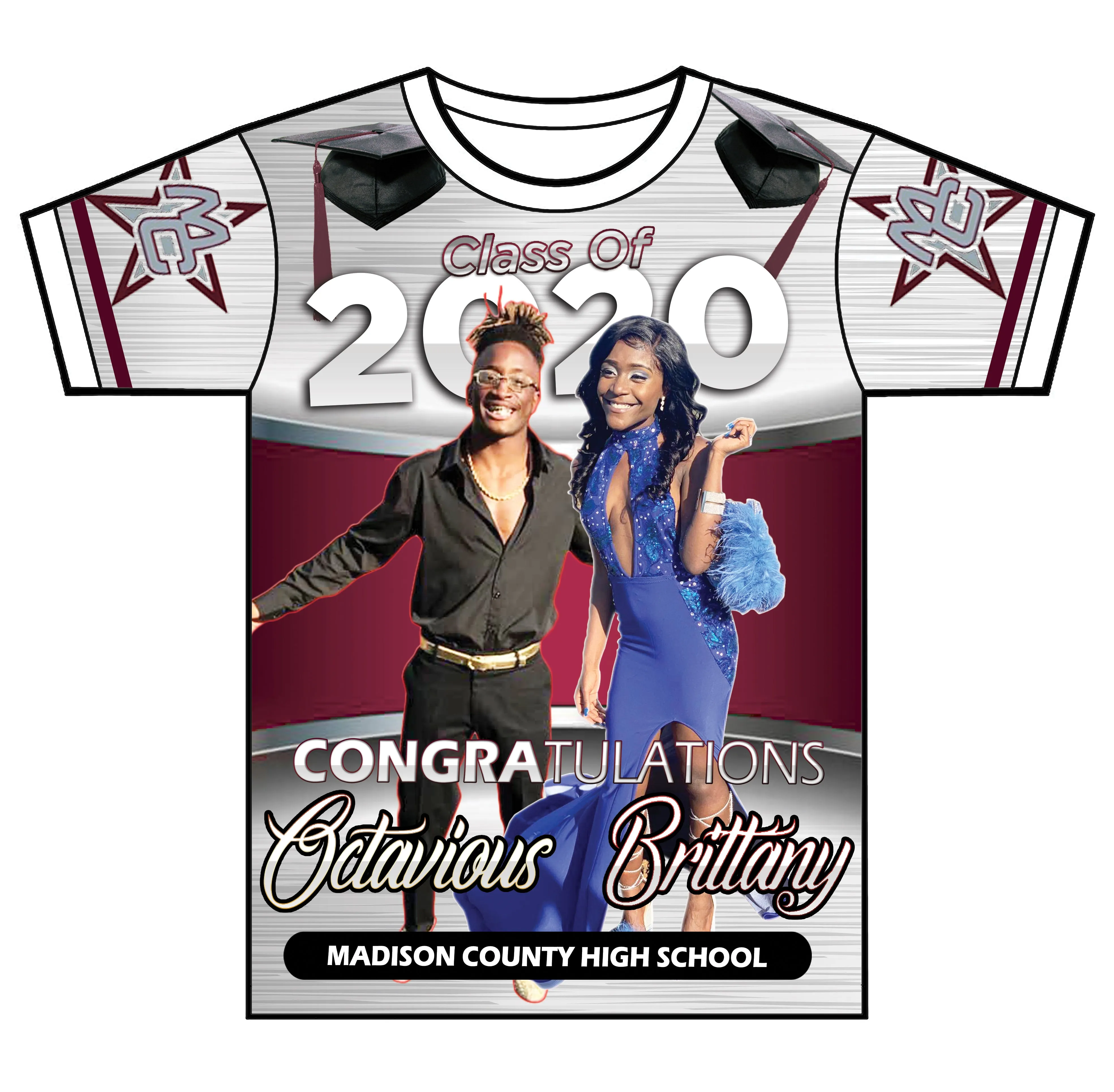 "Two of Us" Custom Designed Graduation 3D shirt