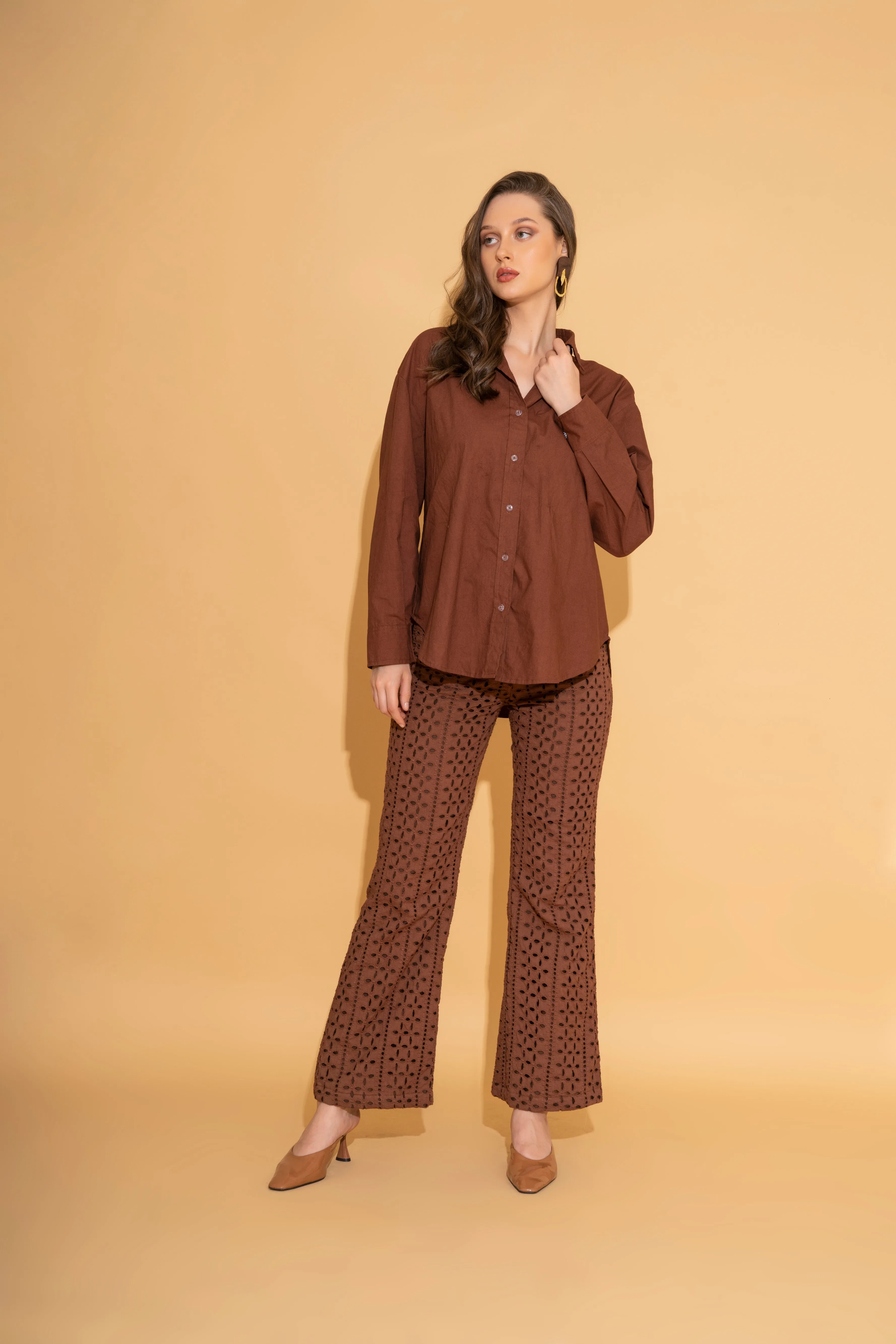 Rust Poplin Shirt