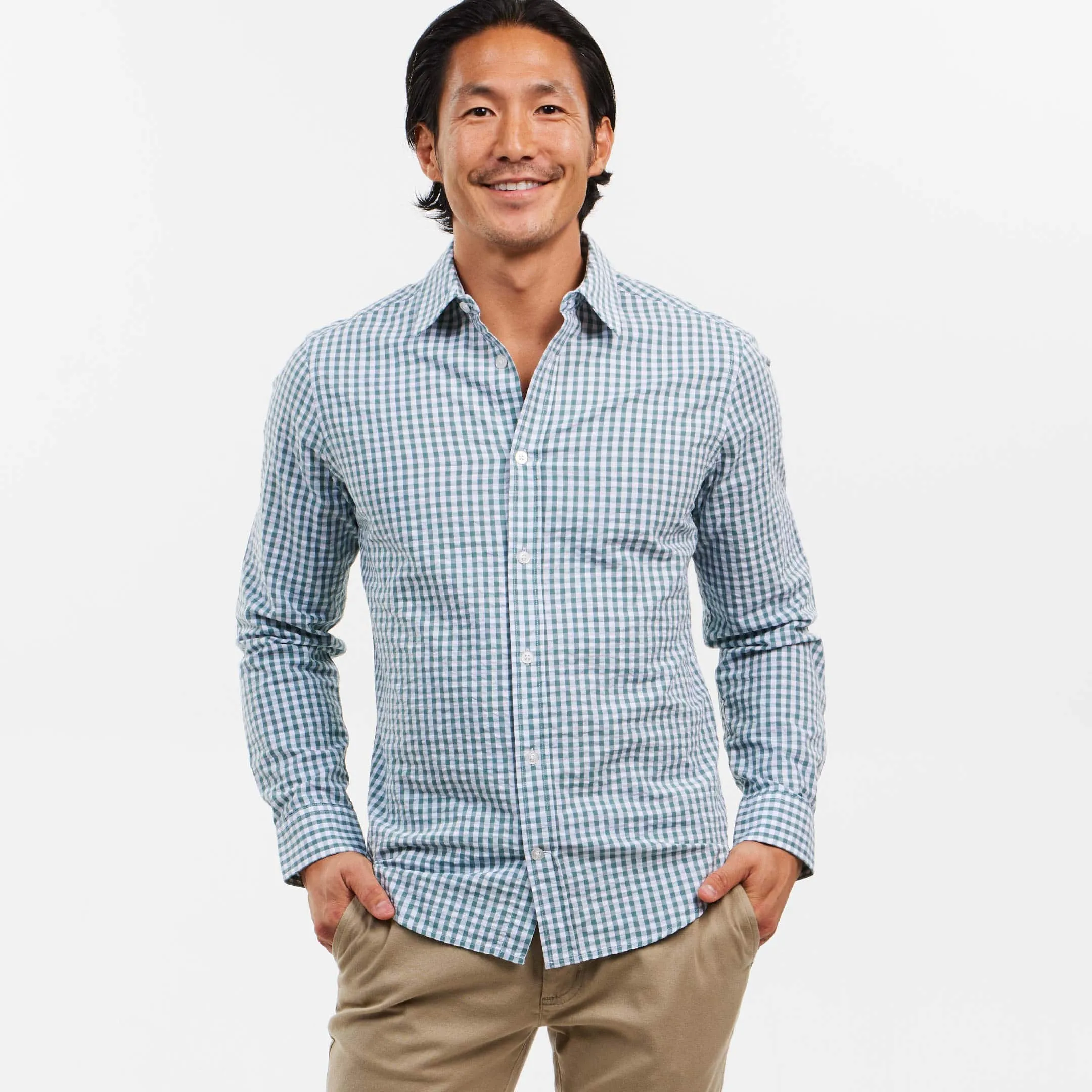 Seaglass Gingham Seersucker Shirt