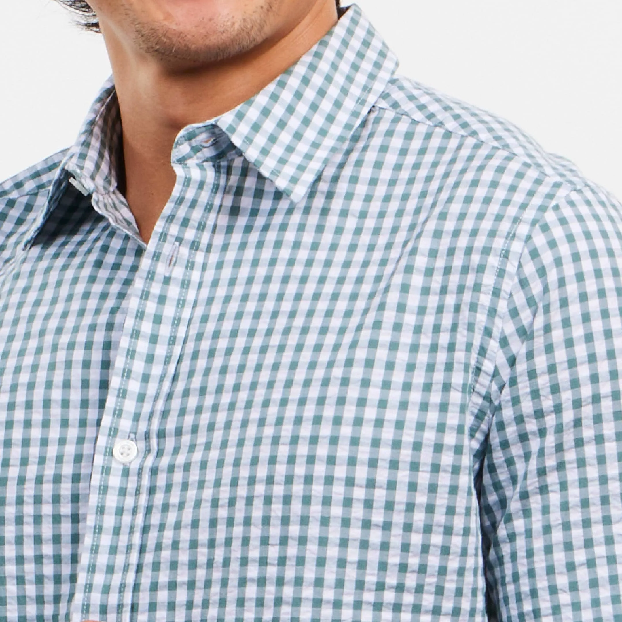 Seaglass Gingham Seersucker Shirt