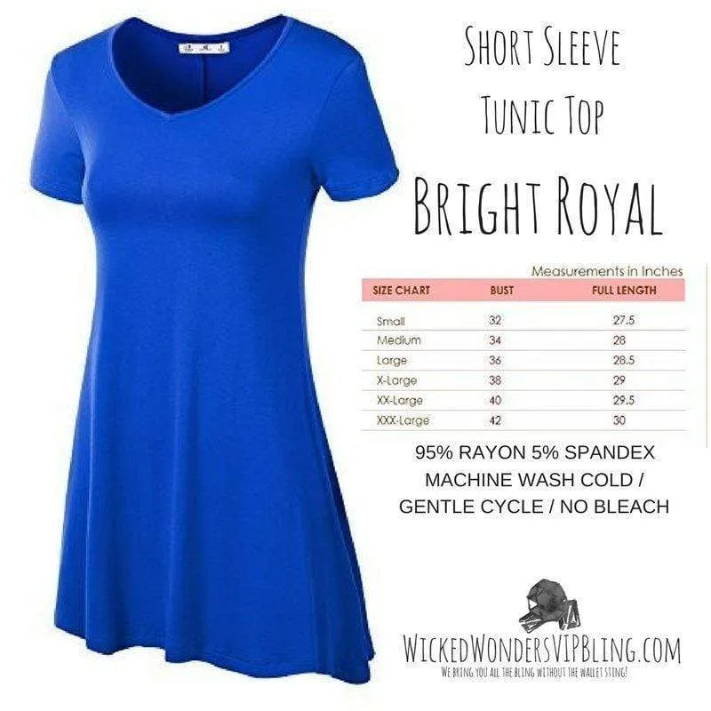 Short Sleeve Tunic Top BRIGHT ROYAL