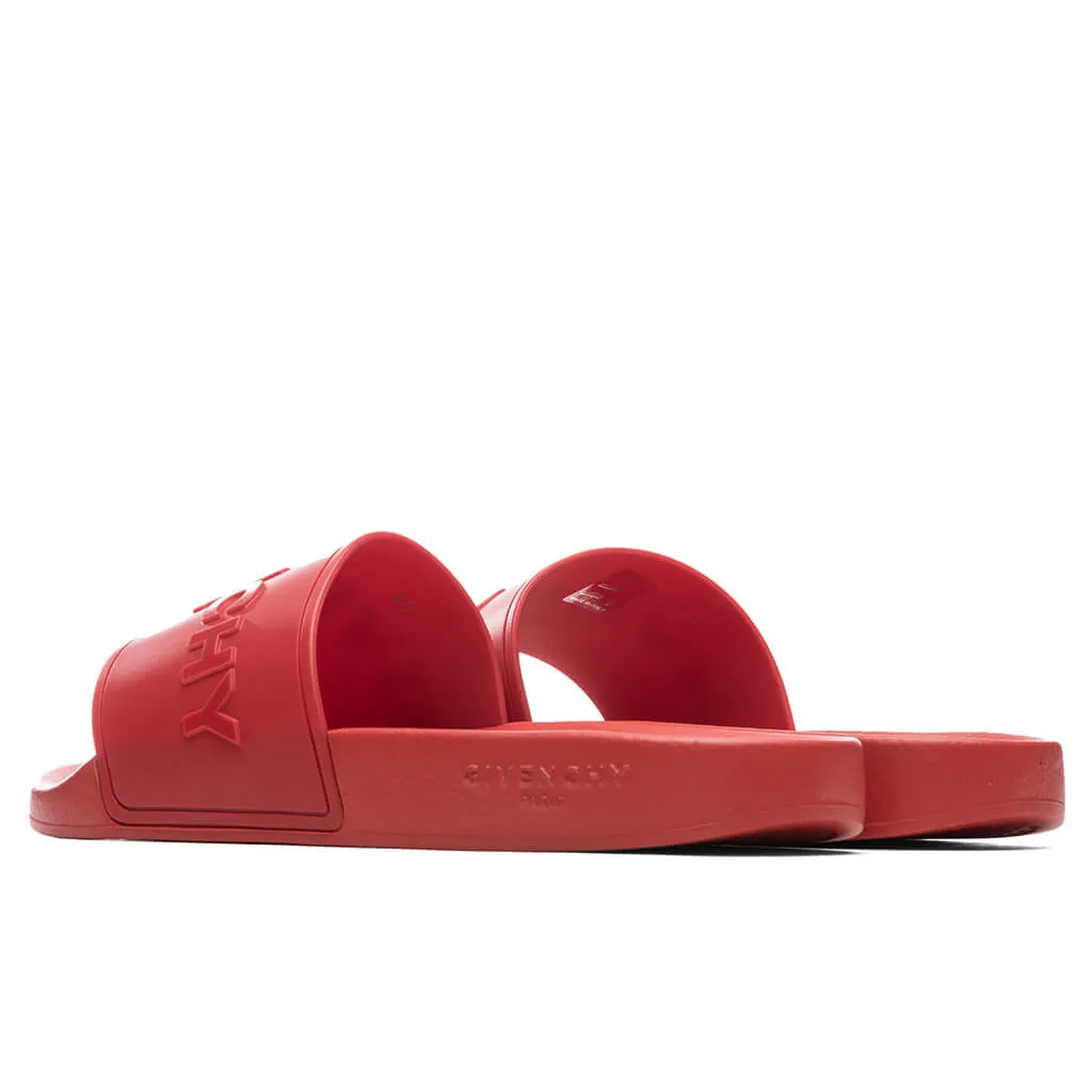 Slide Flat Sandal - Red