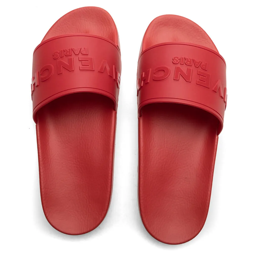 Slide Flat Sandal - Red