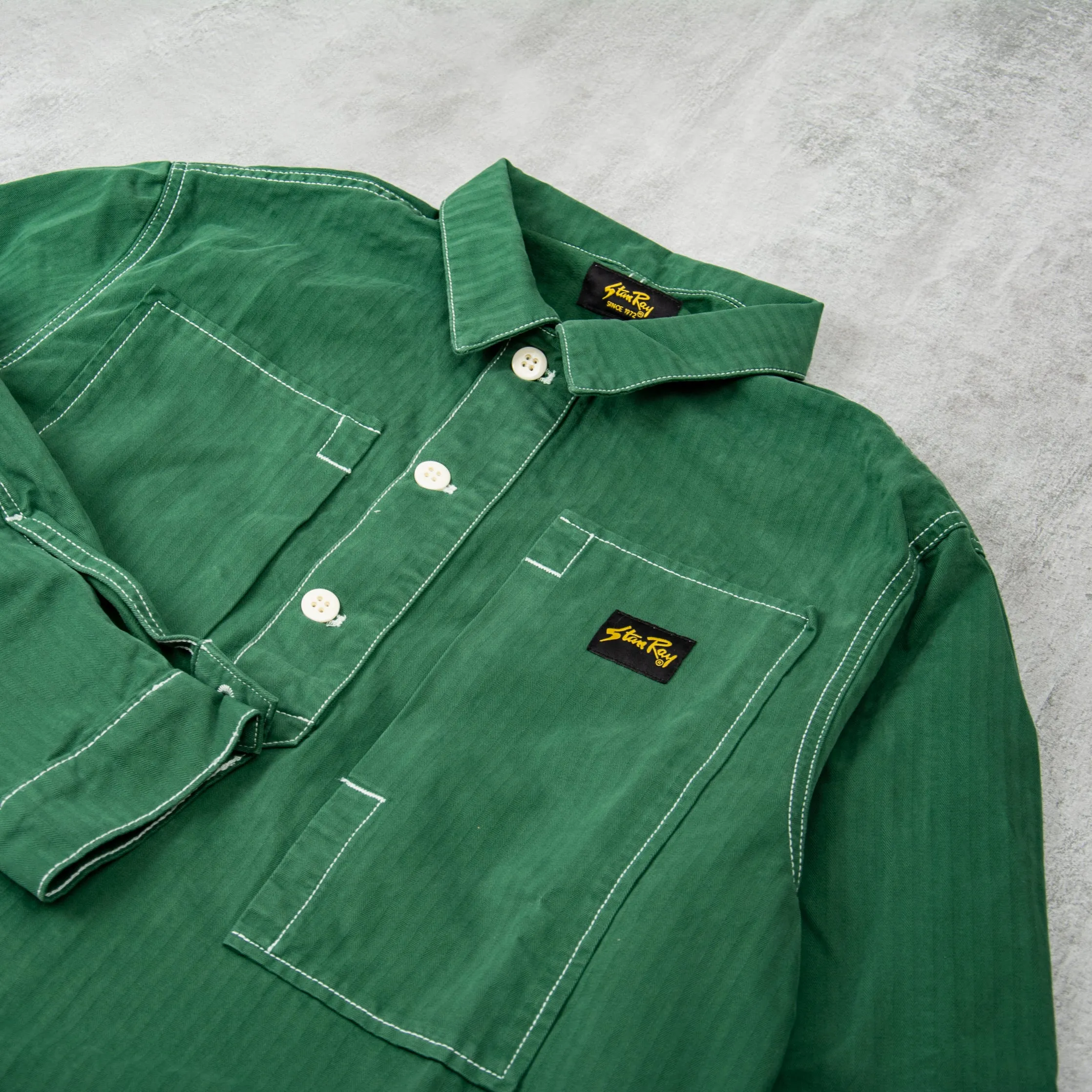 Stan Ray Painters Shirt - Racing Green Herringbone