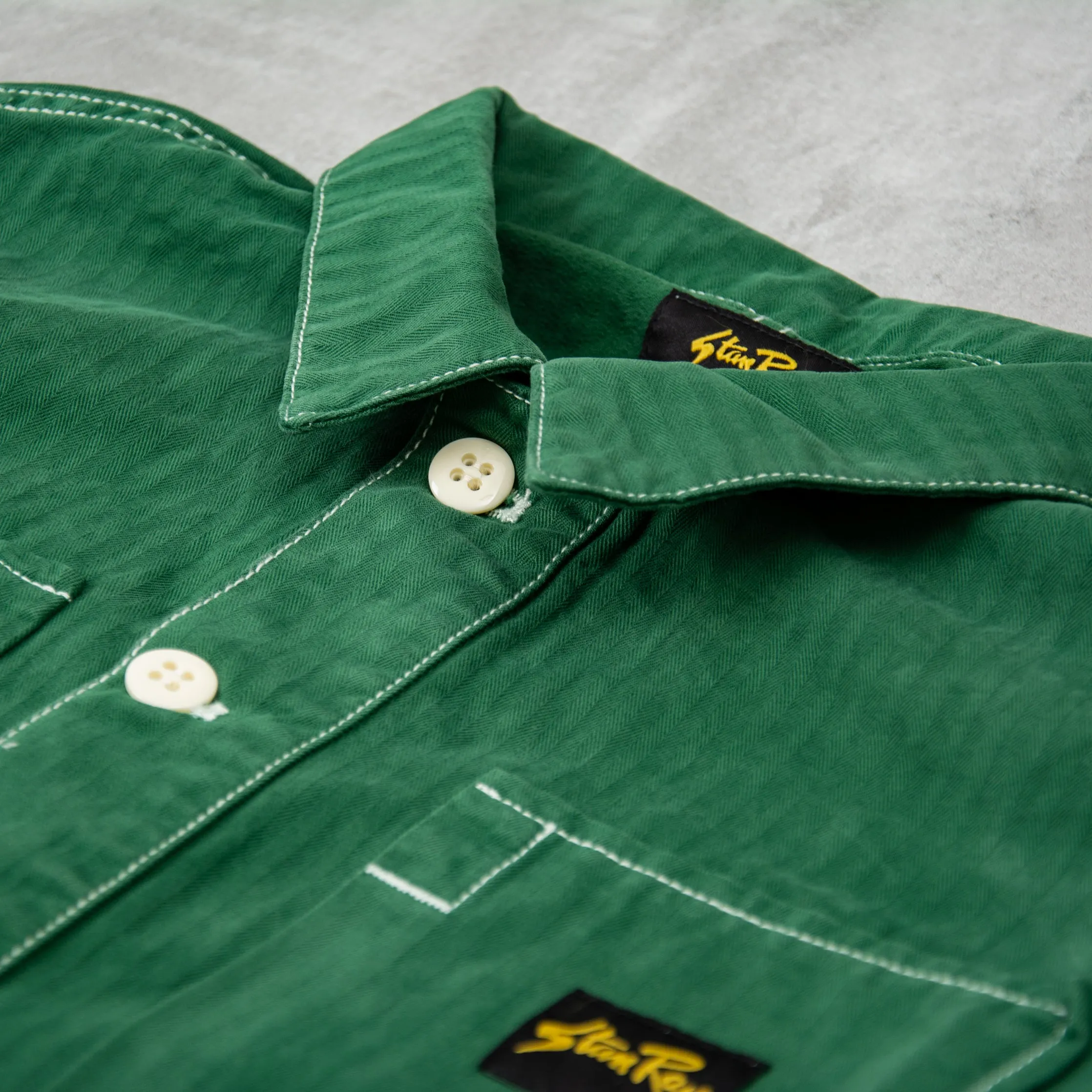 Stan Ray Painters Shirt - Racing Green Herringbone