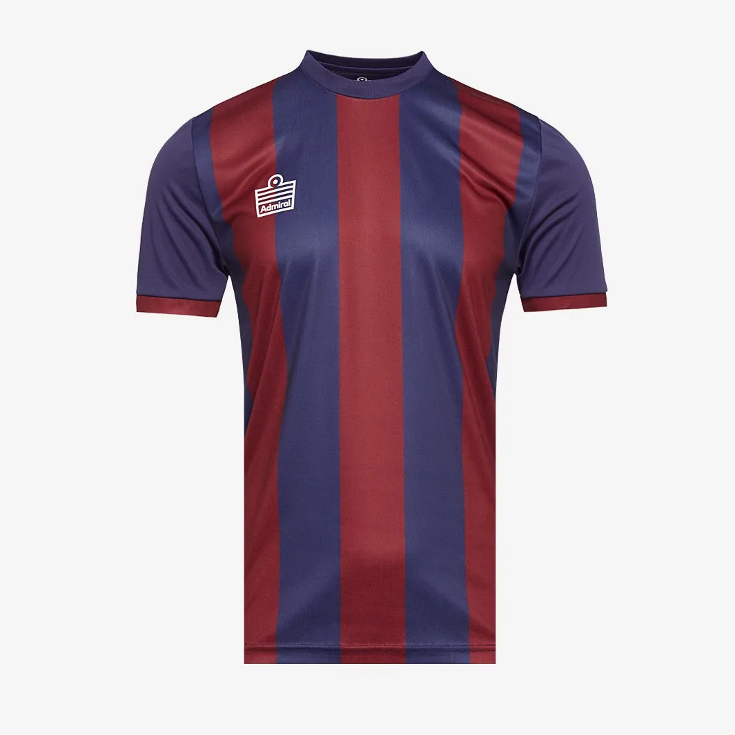 Striped SS Football Shirt - Maroon/Navy