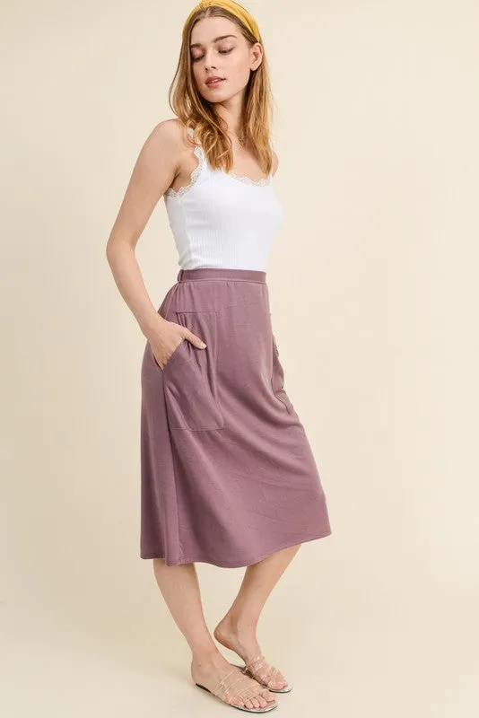 The Daily Midi Skirt in Mauve