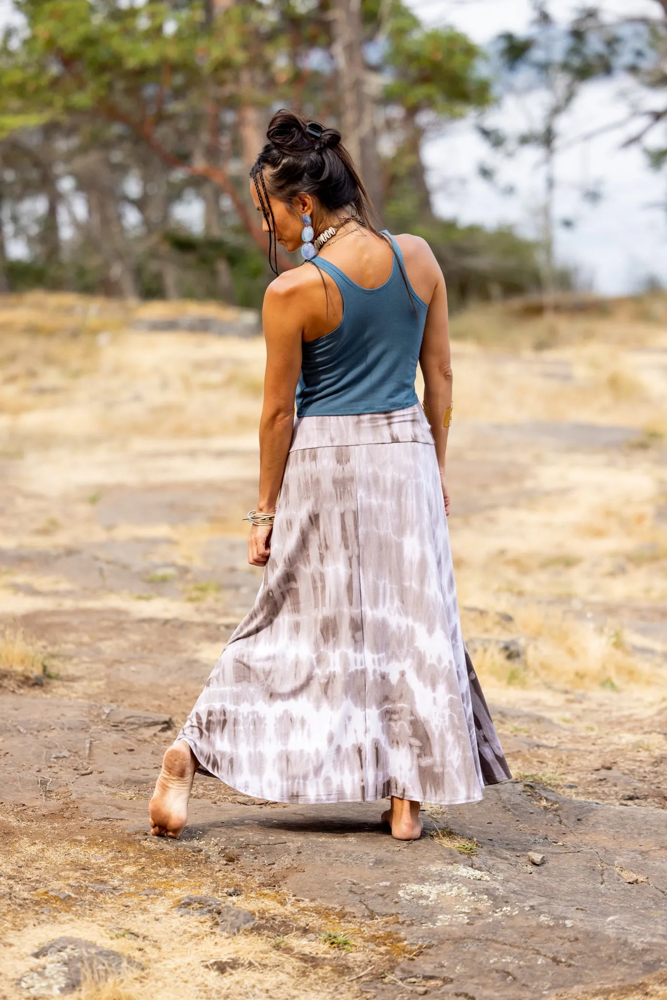 Triple Moon Skirt - shibori