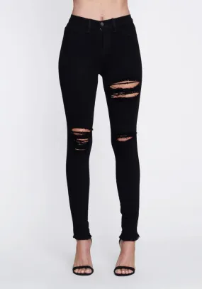 Vibrant Sofia Ankle Distressed Jeans (Black) P1662