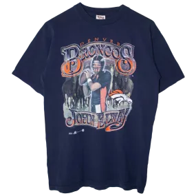 Vintage 1998 Graphic Denver Broncos John Elway T-Shirt Navy (L)