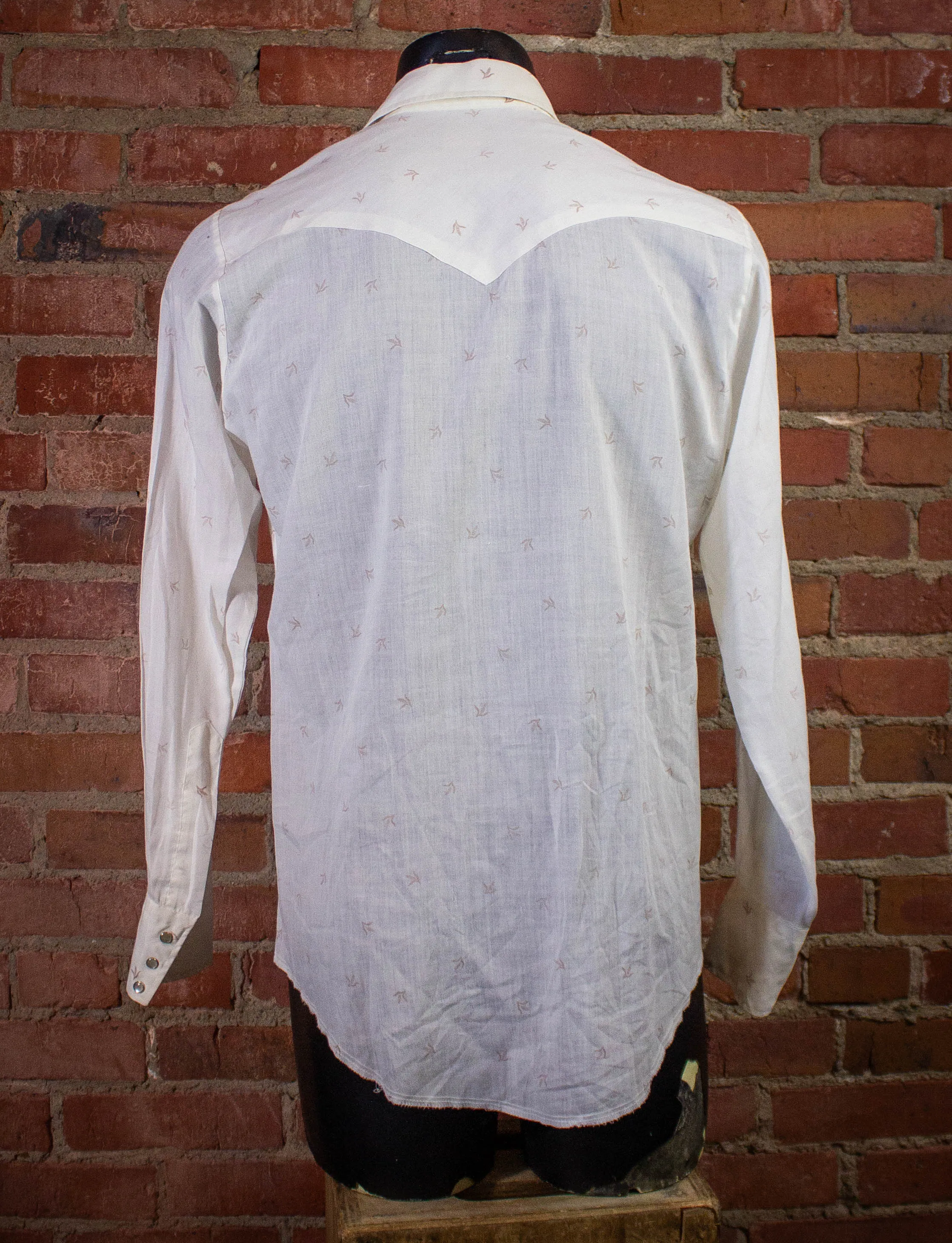 Vintage Hustler Collection Pearl Snap Western Shirt White Medium