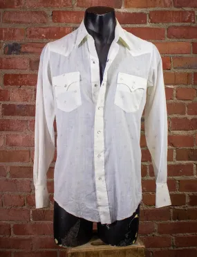 Vintage Hustler Collection Pearl Snap Western Shirt White Medium