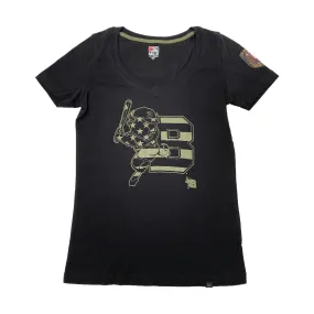 Women's New Era Bisons Armed Forces Black V-Neck T-Shirt